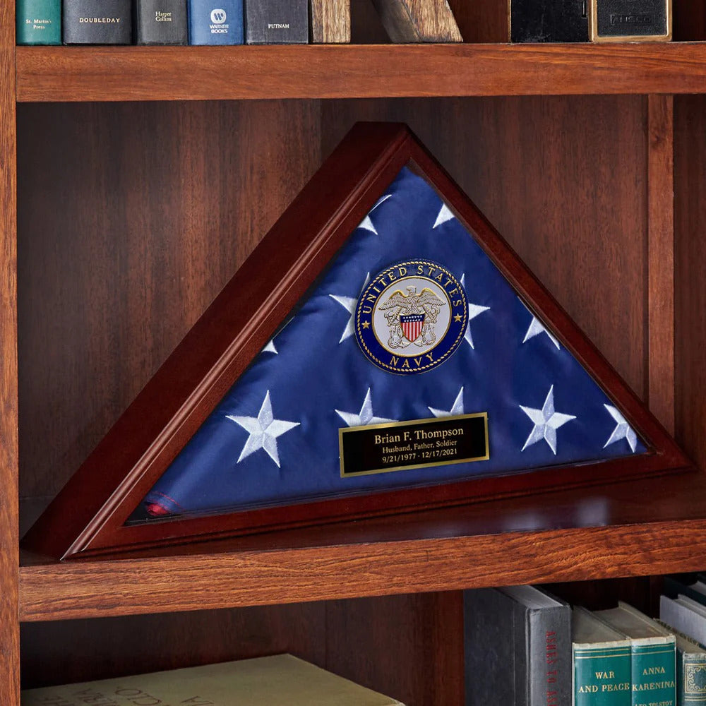 Custom Flag Case Navy Retirement Gift - Made in USA The Military Gift Store