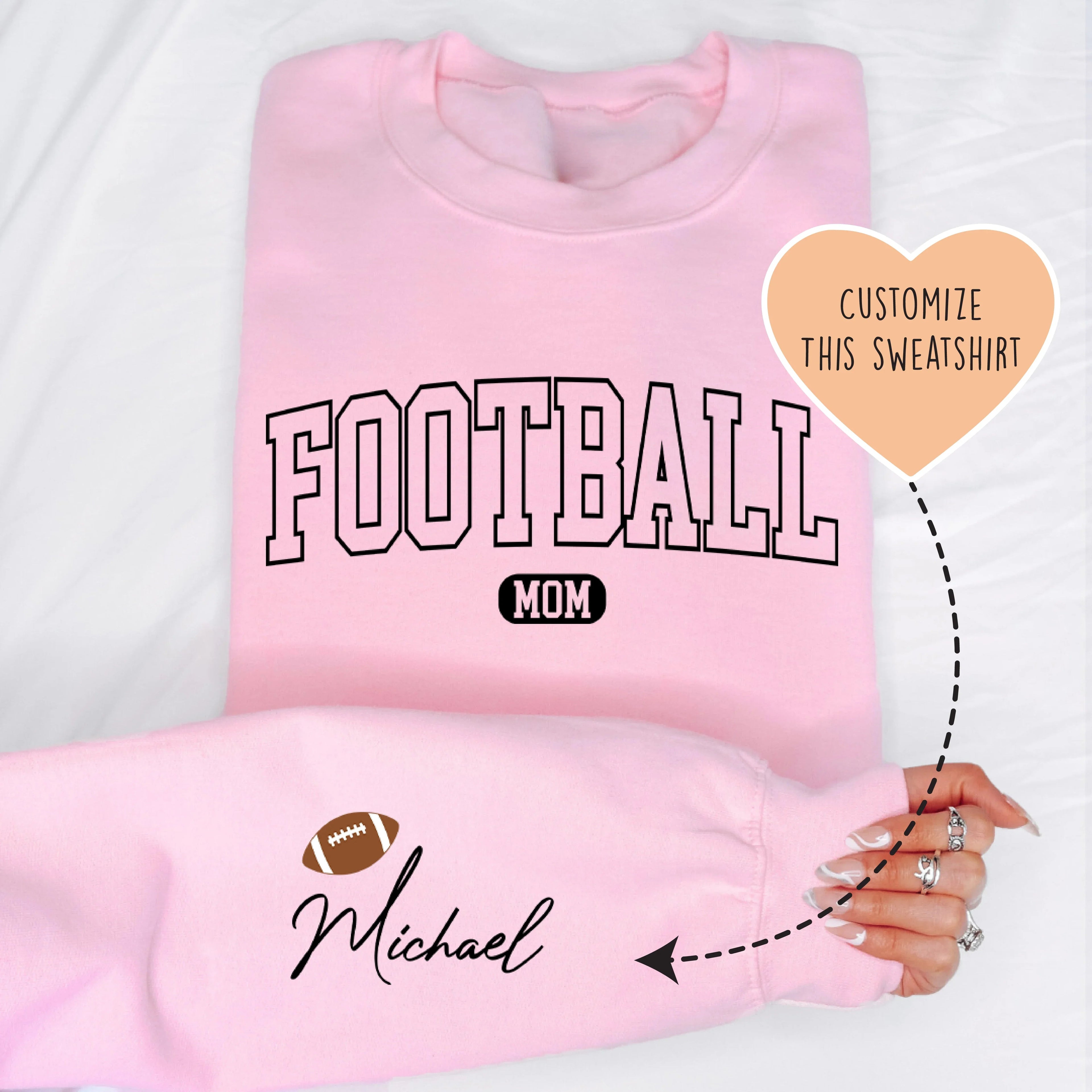 Custom Football Mom Sweatshirt Peachy Sunday