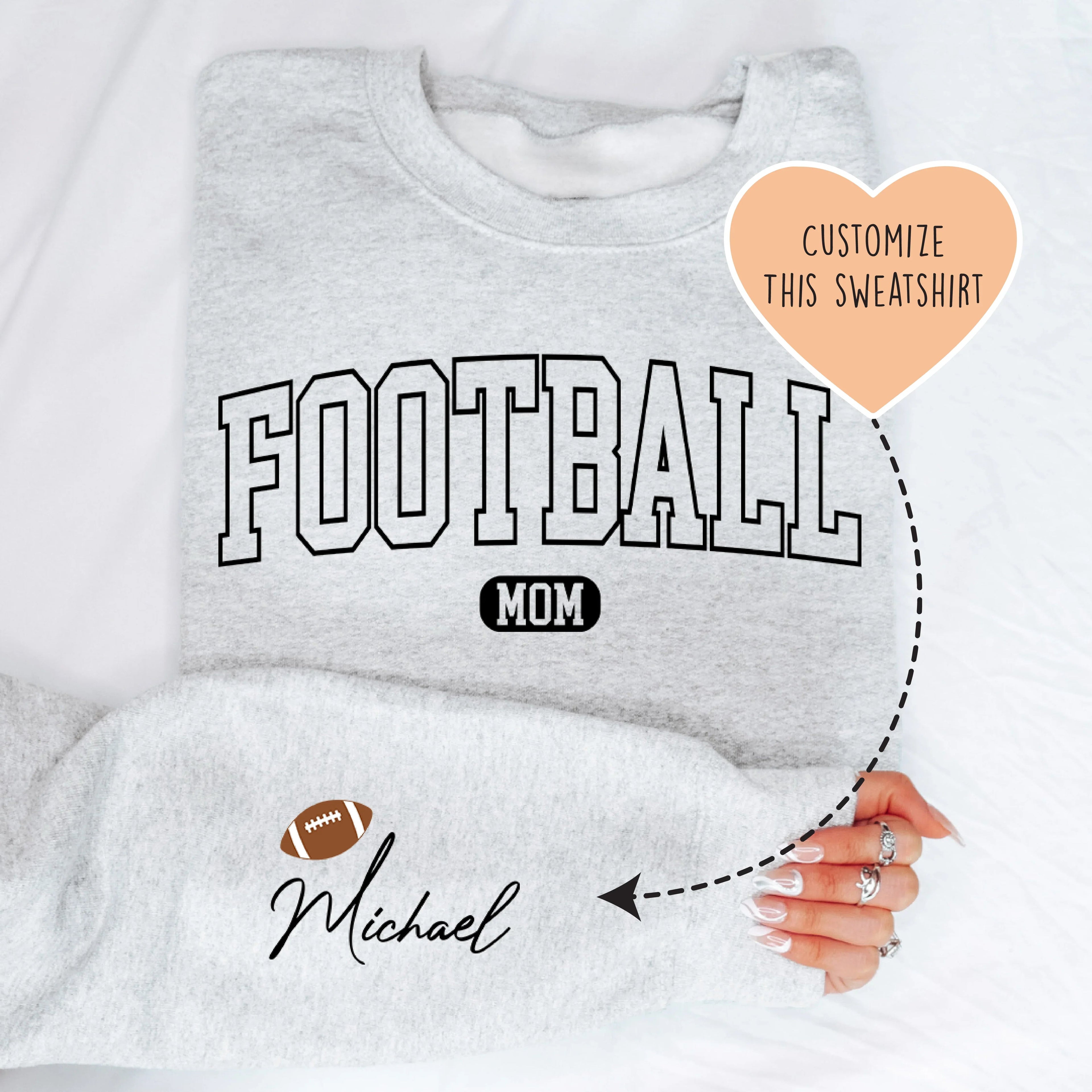 Custom Football Mom Sweatshirt Peachy Sunday