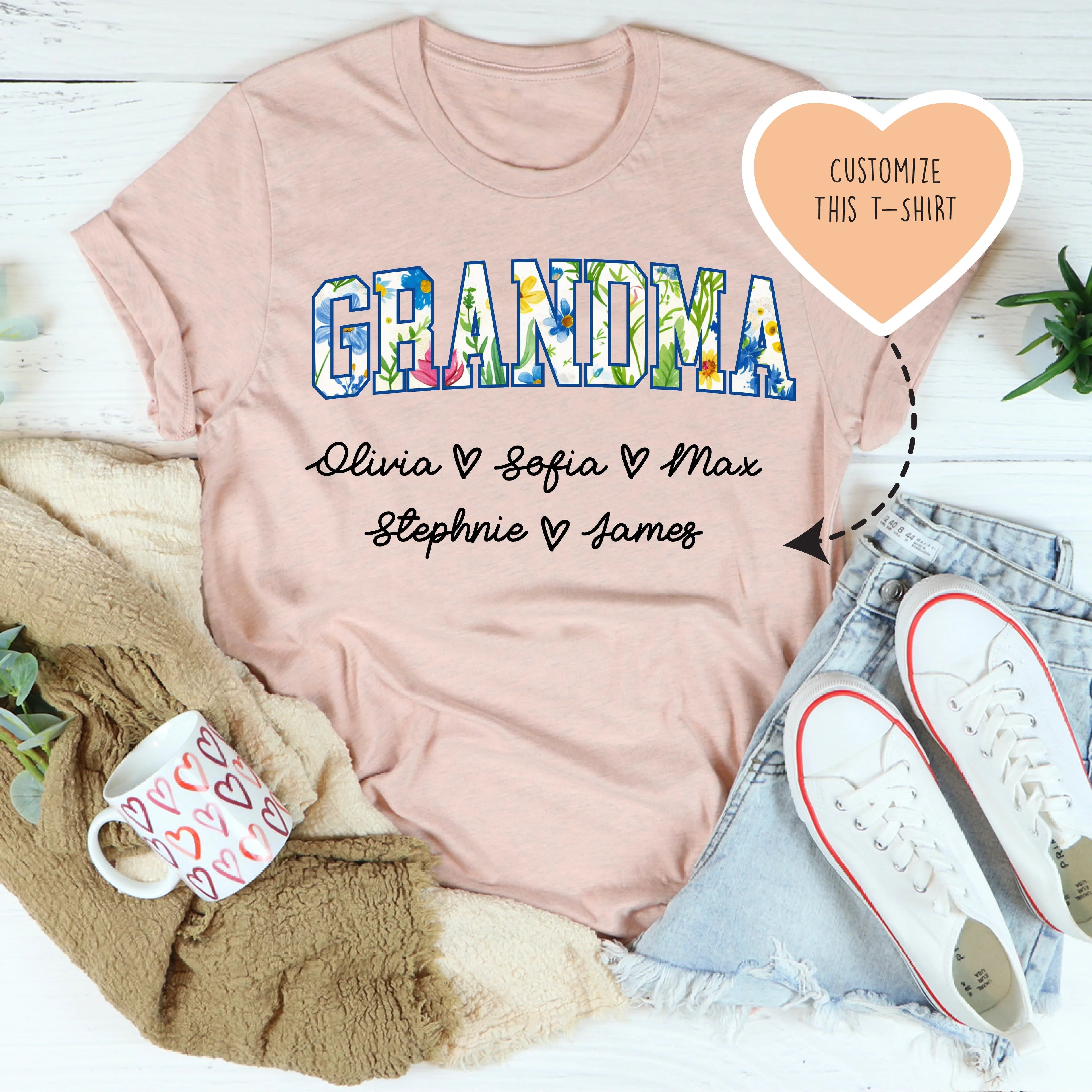 Custom Grandma Tee Peachy Sunday