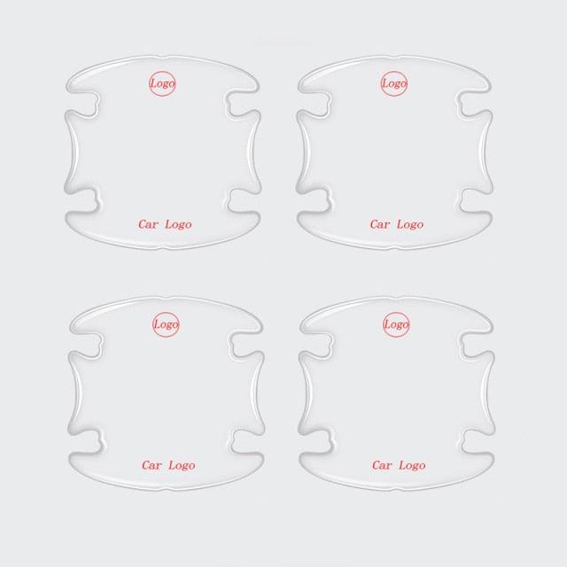 Custom Logo Car Door Sticker Scratches Resistant Cover Auto Handle Protection Film Anti-Scratch Invisible Car Door Handle Stickers Fit for Mercedes Benz Carbon Fiber Protection Film Anti-Collision Protection Exterior Accessory Car Decor Car Stickers Stevvex