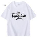 Customized Cotton Parent-Child T-Shirts – Ramadan & Keffiyeh Design for Kids and Adults (MTC001)