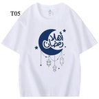 Customized Cotton Parent-Child T-Shirts – Ramadan & Keffiyeh Design for Kids and Adults (MTC001)