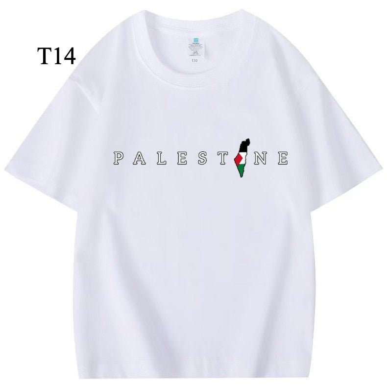 Customized Cotton Parent-Child T-Shirts – Ramadan & Keffiyeh Design for Kids and Adults (MTC001)
