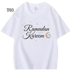 Customized Cotton Parent-Child T-Shirts – Ramadan & Keffiyeh Design for Kids and Adults (MTC001)