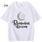 Customized Cotton Parent-Child T-Shirts – Ramadan & Keffiyeh Design for Kids and Adults (MTC001)