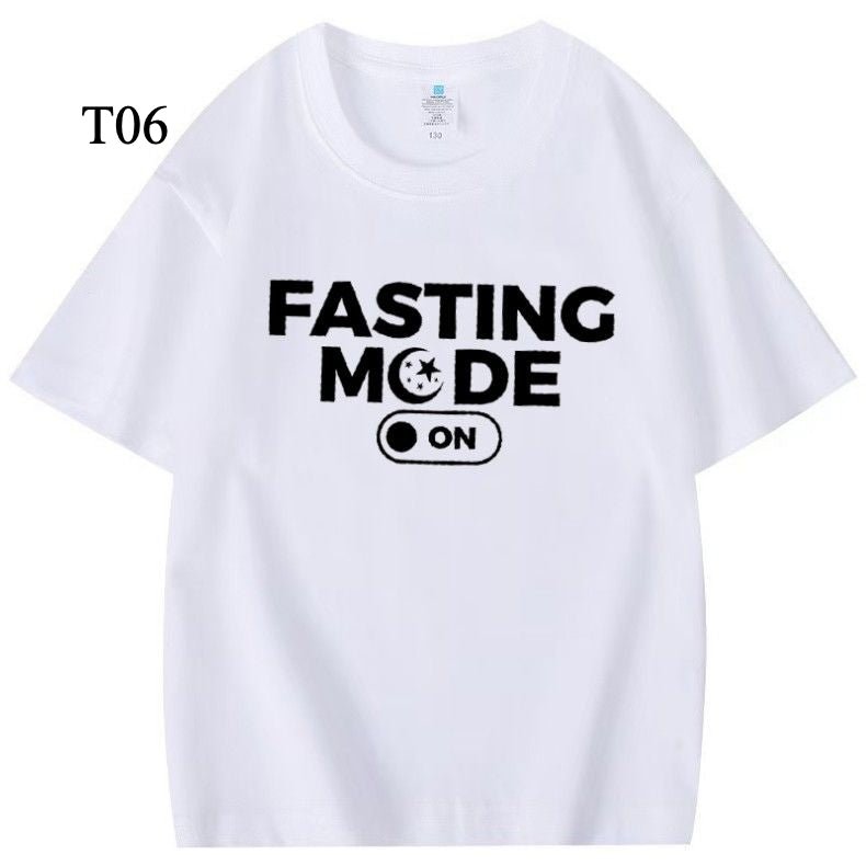 Customized Cotton Parent-Child T-Shirts – Ramadan & Keffiyeh Design for Kids and Adults (MTC001)