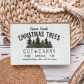 Farm Fresh Christmas Trees Cut And Carry Rustic 6x4x1 Wooden Block Sign Winter Holiday Decor BandsCo Straps