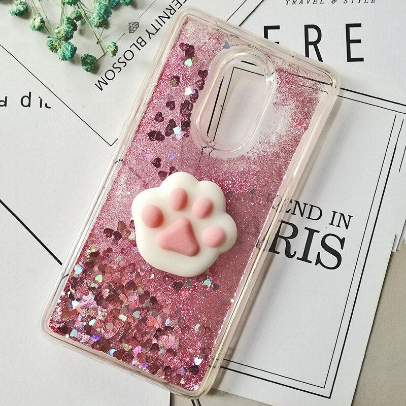 Cute 3D Squishy Cat Case For Xiaomi Redmi 5 plus 4X 8A 9A 9C 10T Luxury Glitter Quicksand Phone Case Redmi Note 5 9 Pro 5A Prime ,3D Shiny Quicksand Moving Bling Glitter Liquid Sparkle Flowing Soft Silicone Bumper Mirror Back Protective Case Stevvex