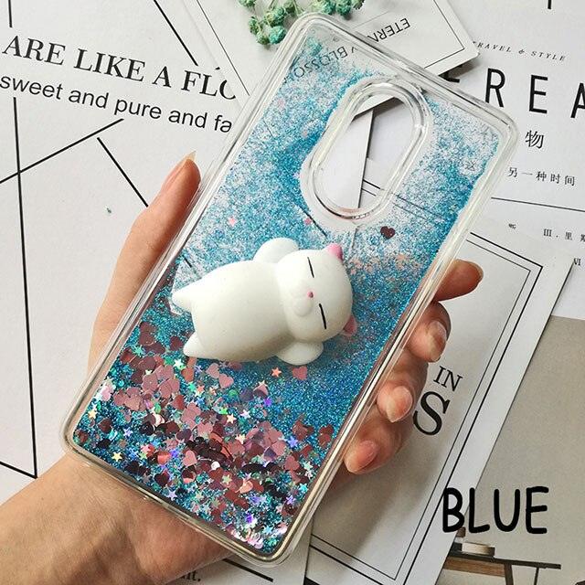 Cute 3D Squishy Cat Case For Xiaomi Redmi 5 plus 4X 8A 9A 9C 10T Luxury Glitter Quicksand Phone Case Redmi Note 5 9 Pro 5A Prime ,3D Shiny Quicksand Moving Bling Glitter Liquid Sparkle Flowing Soft Silicone Bumper Mirror Back Protective Case Stevvex