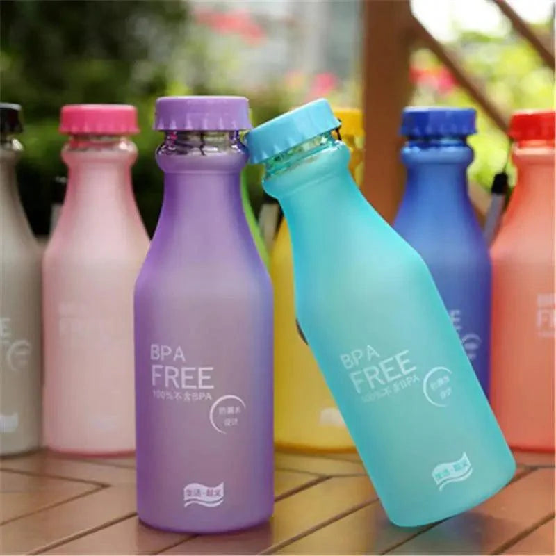 Cute 550ML Candy Color Free Water Bottles Leak-proof Drinking Cup Kettle Outdoor Sports Water Bottle for Travel Running Camping Stevvex
