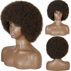 Cute Afro Wig Women Short Fluffy Hair Wigs with Bangs For Black Women Kinky curly Synthetic Hair For Party Dance Cosplay Wigs For Black Women Cosplay Wigs For Women Stevvex
