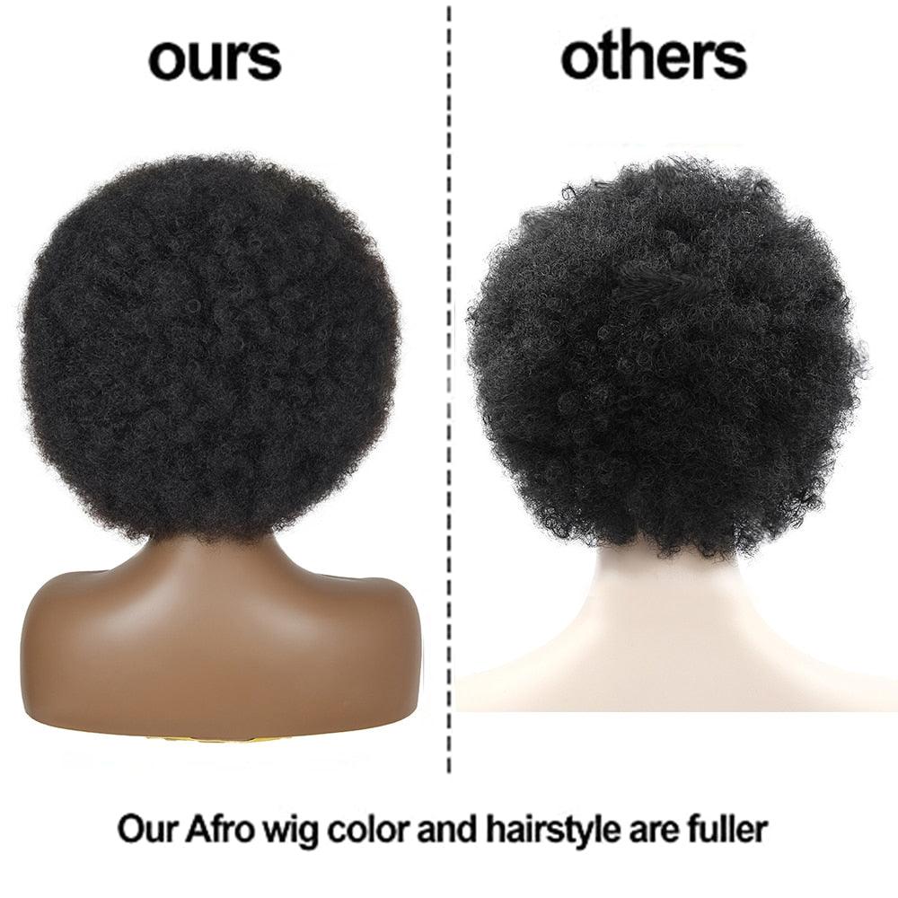 Cute Afro Wig Women Short Fluffy Hair Wigs with Bangs For Black Women Kinky curly Synthetic Hair For Party Dance Cosplay Wigs For Black Women Cosplay Wigs For Women Stevvex