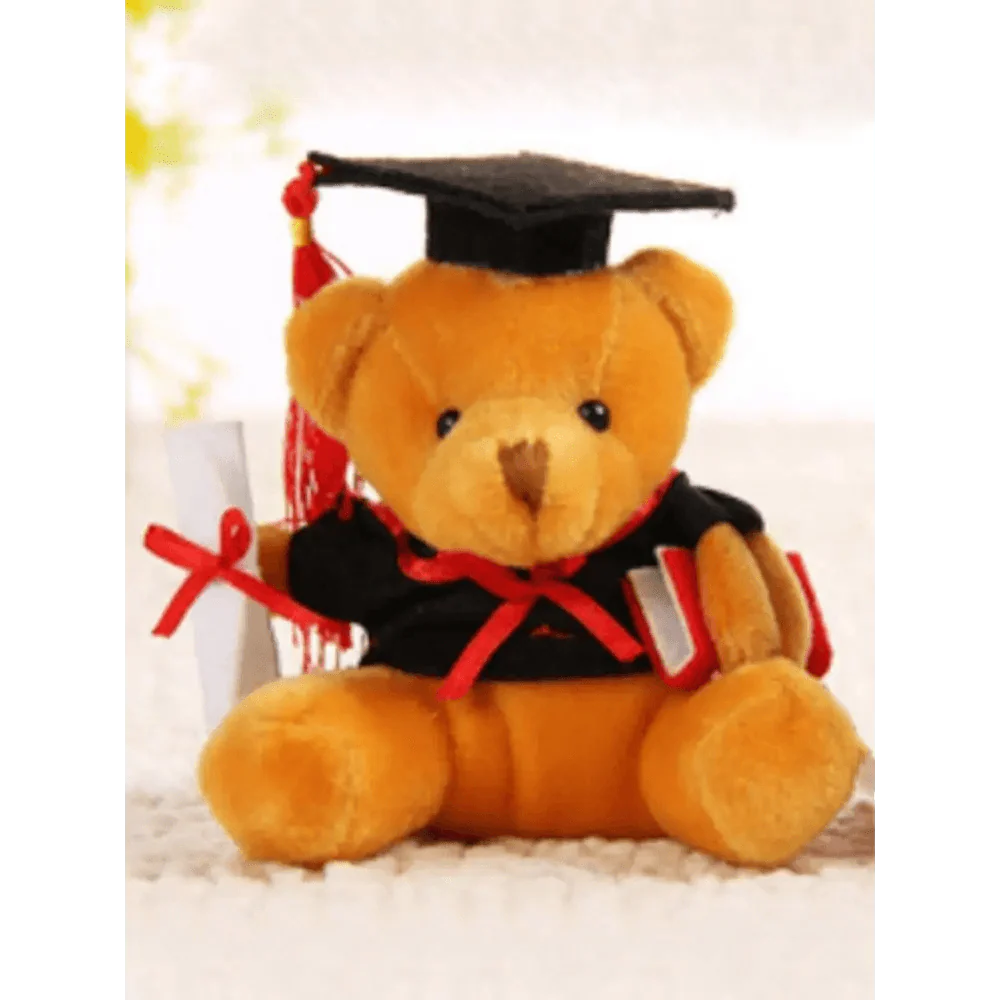 Cute And Charming 9cm Lovely Bear Plush Doll with Graduation Outfit, Realistic Stuffed Baby Doll Teddy Plush Toy for Children and Adult Gift Stevvex