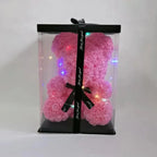 Cute artificial rose flower teddy bears gift box for home decor - Christmas Valentine's Day wedding day presents