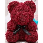 Cute artificial rose flower teddy bears gift box for home decor - Christmas Valentine's Day wedding day presents