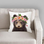 Cute Baby Animals Pattern Pillow Case Cotton Linen Cushion Cover for Home Sofa Pillow Covers, Cushion Covers Tiger Bunny Rabbit Horse Sheep Bear With Head Flowers Decorative Velvet Pillow Covers 45X45CM Stevvex