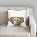 Cute Baby Animals Pattern Pillow Case Cotton Linen Cushion Cover for Home Sofa Pillow Covers, Cushion Covers Tiger Bunny Rabbit Horse Sheep Bear With Head Flowers Decorative Velvet Pillow Covers 45X45CM Stevvex