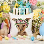 Cute Baby Animals Pattern Pillow Case Cotton Linen Cushion Cover for Home Sofa Pillow Covers, Cushion Covers Tiger Bunny Rabbit Horse Sheep Bear With Head Flowers Decorative Velvet Pillow Covers 45X45CM Stevvex