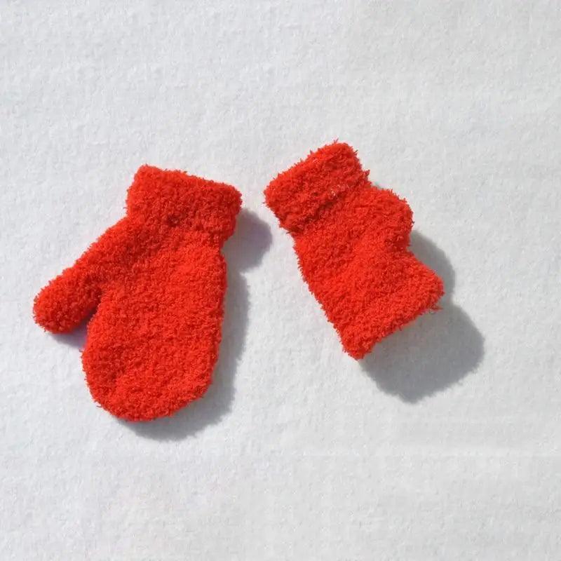 Cute Baby Colorful Thick Warm Gloves For Kids Classic Full Finger Mittens Soft Comfortable Winter Gloves For Children Stevvex