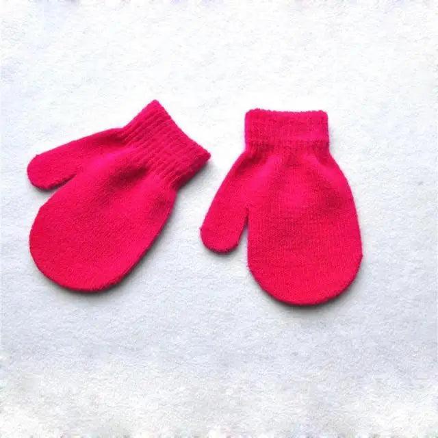 Cute Baby Colorful Thick Warm Gloves For Kids Classic Full Finger Mittens Soft Comfortable Winter Gloves For Children Stevvex