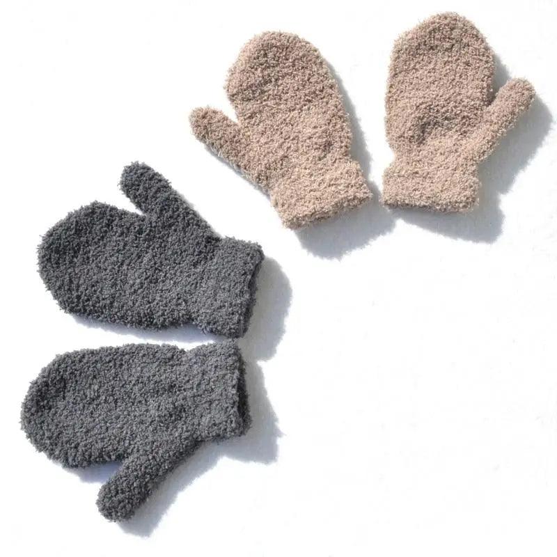 Cute Baby Colorful Thick Warm Gloves For Kids Classic Full Finger Mittens Soft Comfortable Winter Gloves For Children Stevvex