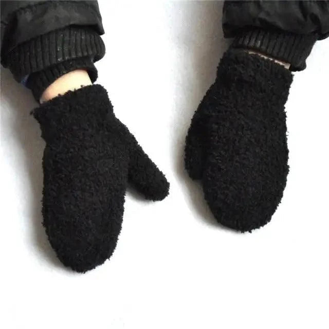 Cute Baby Colorful Thick Warm Gloves For Kids Classic Full Finger Mittens Soft Comfortable Winter Gloves For Children Stevvex
