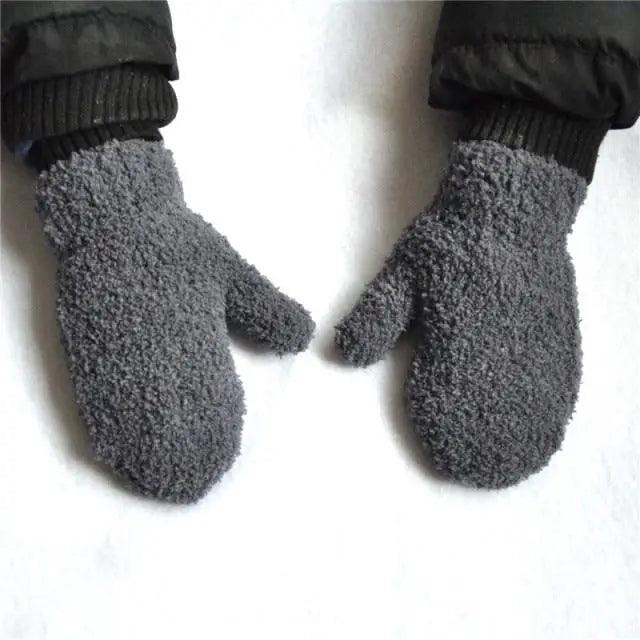 Cute Baby Colorful Thick Warm Gloves For Kids Classic Full Finger Mittens Soft Comfortable Winter Gloves For Children Stevvex