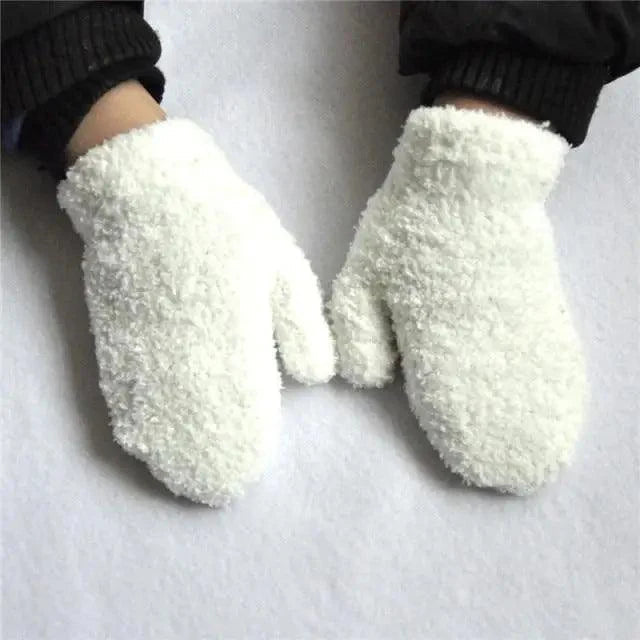 Cute Baby Colorful Thick Warm Gloves For Kids Classic Full Finger Mittens Soft Comfortable Winter Gloves For Children Stevvex