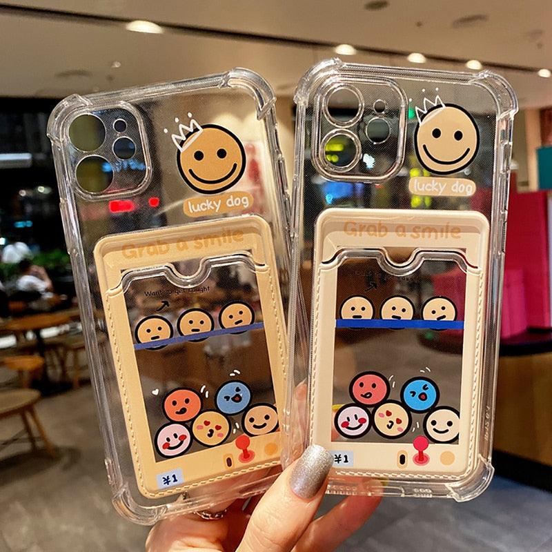 Cute Bear Cartoon Rabbit Shockproof Phone Case For iPhone 11 12 13 14 Pro Funny Soft Wallet Cover Cute Bear Design Soft Slim Card Slot Case Aesthetic Card Holder Case Stevvex