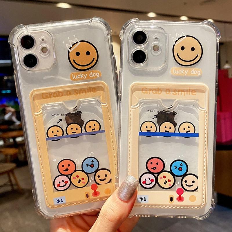 Cute Bear Cartoon Rabbit Shockproof Phone Case For iPhone 11 12 13 14 Pro Funny Soft Wallet Cover Cute Bear Design Soft Slim Card Slot Case Aesthetic Card Holder Case Stevvex