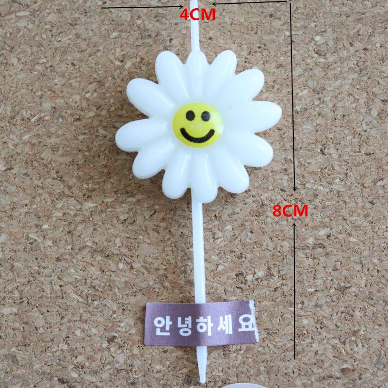 Cute Birthday Candle Daisy Birthday Candles Kids With Smiley Faces Children's Birthday Candles Birthday Cake Decorations Themed Party Supplies Lovely Flower Candles Daisy Shape Stevvex