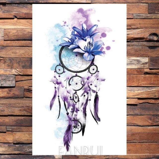 Cute Black Birds Temporary Waterproof Stickers Tattoo Flower Body Elegant Bird Butterfly Style For Womens Stevvex