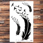 Cute Black Birds Temporary Waterproof Stickers Tattoo Flower Body Elegant Bird Butterfly Style For Womens Stevvex