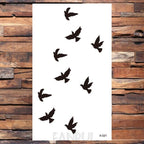 Cute Black Birds Temporary Waterproof Stickers Tattoo Flower Body Elegant Bird Butterfly Style For Womens Stevvex