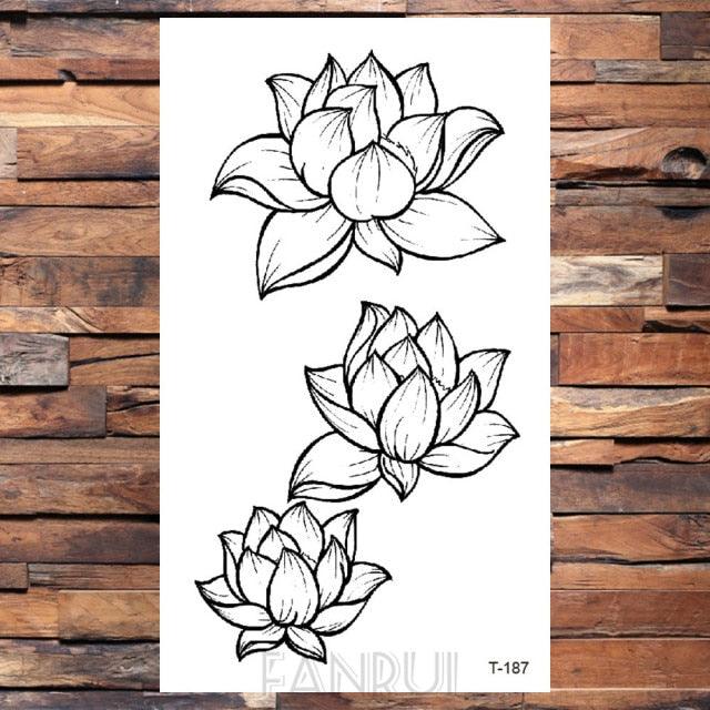 Cute Black Birds Temporary Waterproof Stickers Tattoo Flower Body Elegant Bird Butterfly Style For Womens Stevvex