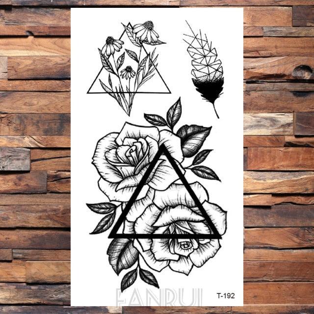 Cute Black Birds Temporary Waterproof Stickers Tattoo Flower Body Elegant Bird Butterfly Style For Womens Stevvex
