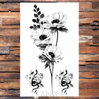 Cute Black Birds Temporary Waterproof Stickers Tattoo Flower Body Elegant Bird Butterfly Style For Womens Stevvex