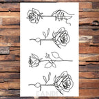 Cute Black Birds Temporary Waterproof Stickers Tattoo Flower Body Elegant Bird Butterfly Style For Womens Stevvex