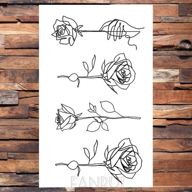 Cute Black Birds Temporary Waterproof Stickers Tattoo Flower Body Elegant Bird Butterfly Style For Womens Stevvex