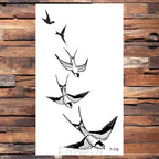 Cute Black Birds Temporary Waterproof Stickers Tattoo Flower Body Elegant Bird Butterfly Style For Womens Stevvex