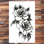 Cute Black Birds Temporary Waterproof Stickers Tattoo Flower Body Elegant Bird Butterfly Style For Womens Stevvex