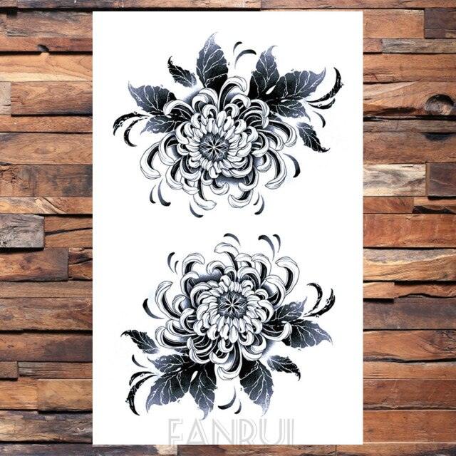 Cute Black Birds Temporary Waterproof Stickers Tattoo Flower Body Elegant Bird Butterfly Style For Womens Stevvex