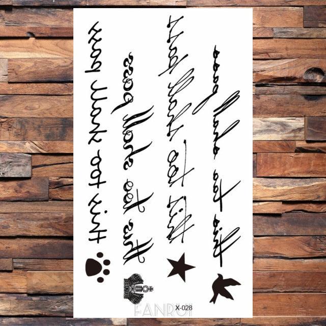 Cute Black Birds Temporary Waterproof Stickers Tattoo Flower Body Elegant Bird Butterfly Style For Womens Stevvex