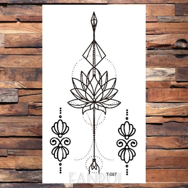 Cute Black Birds Temporary Waterproof Stickers Tattoo Flower Body Elegant Bird Butterfly Style For Womens Stevvex
