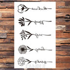 Cute Black Birds Temporary Waterproof Stickers Tattoo Flower Body Elegant Bird Butterfly Style For Womens Stevvex