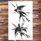 Cute Black Birds Temporary Waterproof Stickers Tattoo Flower Body Elegant Bird Butterfly Style For Womens Stevvex