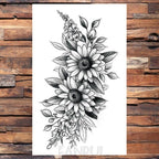 Cute Black Birds Temporary Waterproof Stickers Tattoo Flower Body Elegant Bird Butterfly Style For Womens Stevvex