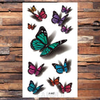 Cute Black Birds Temporary Waterproof Stickers Tattoo Flower Body Elegant Bird Butterfly Style For Womens Stevvex