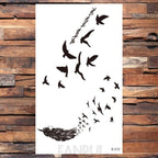 Cute Black Birds Temporary Waterproof Stickers Tattoo Flower Body Elegant Bird Butterfly Style For Womens Stevvex